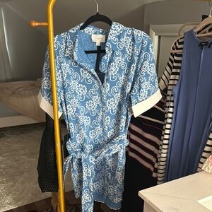 Blue Floral Women's Dress